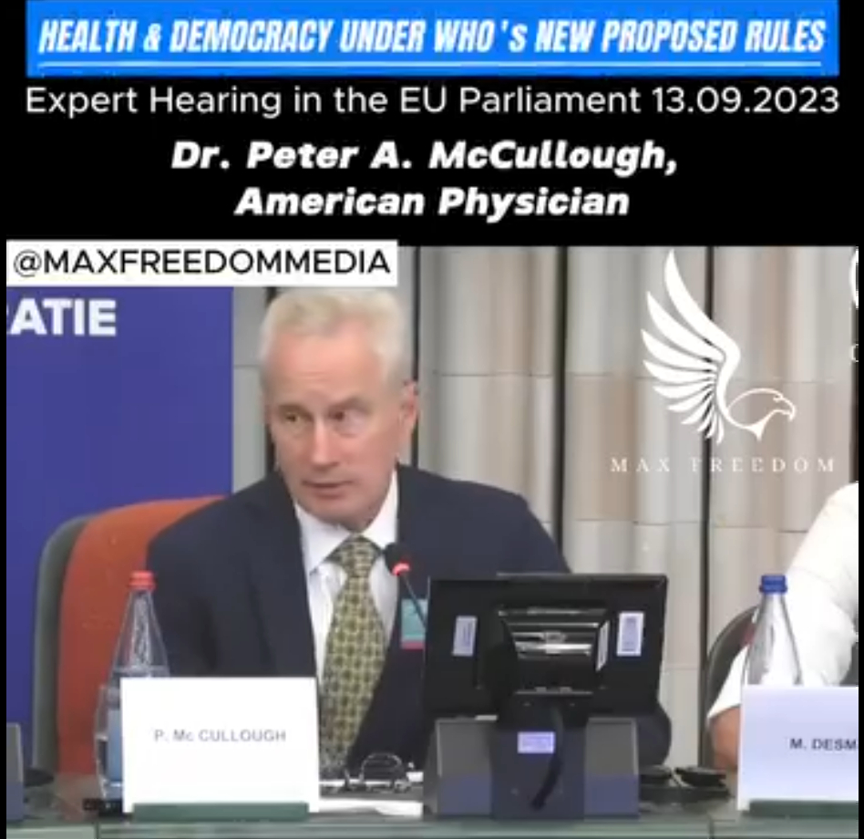Peter MCullough at EU Parliment